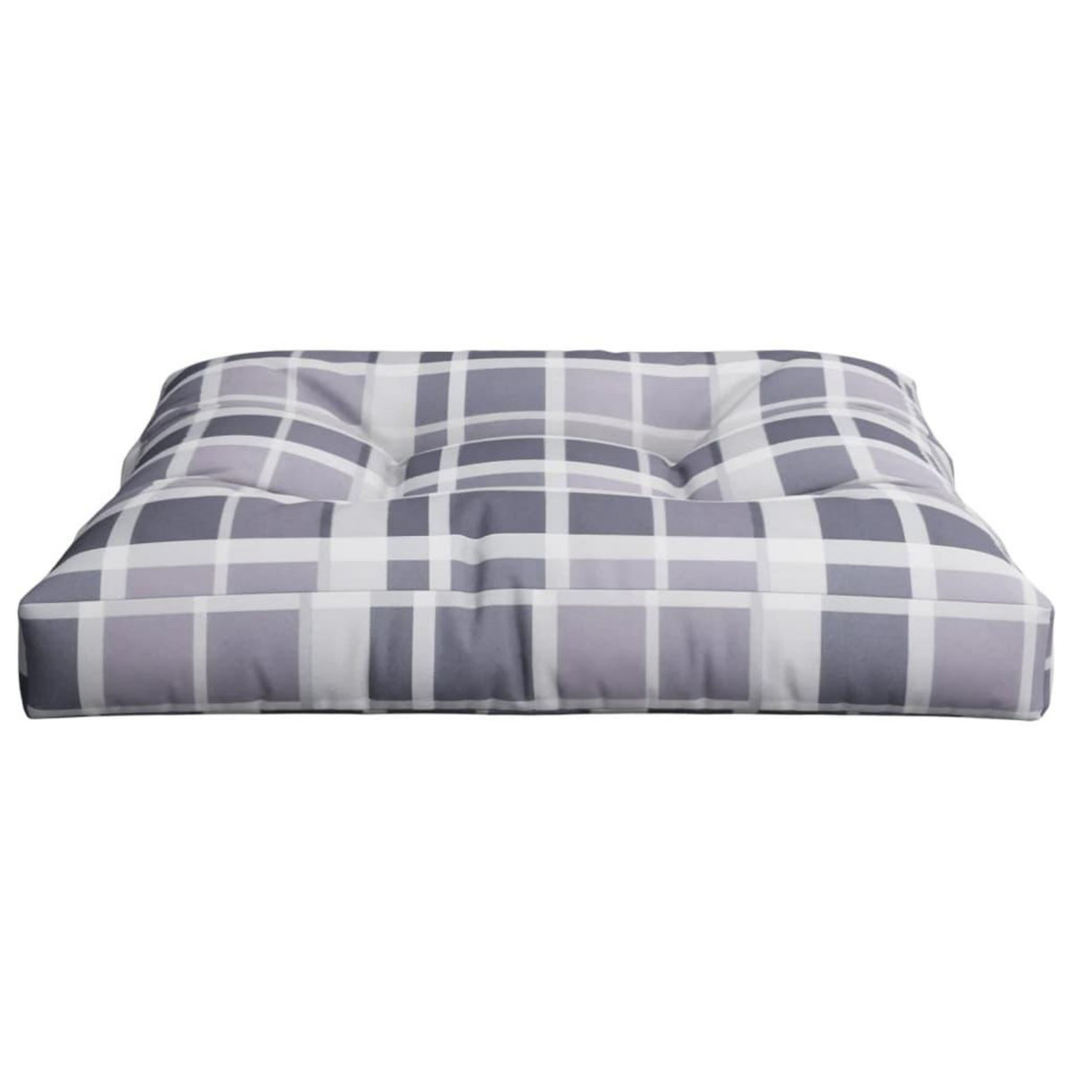 VIDAXL Coussin de palette motif a carreaux gris 70x70x12 cm tissu