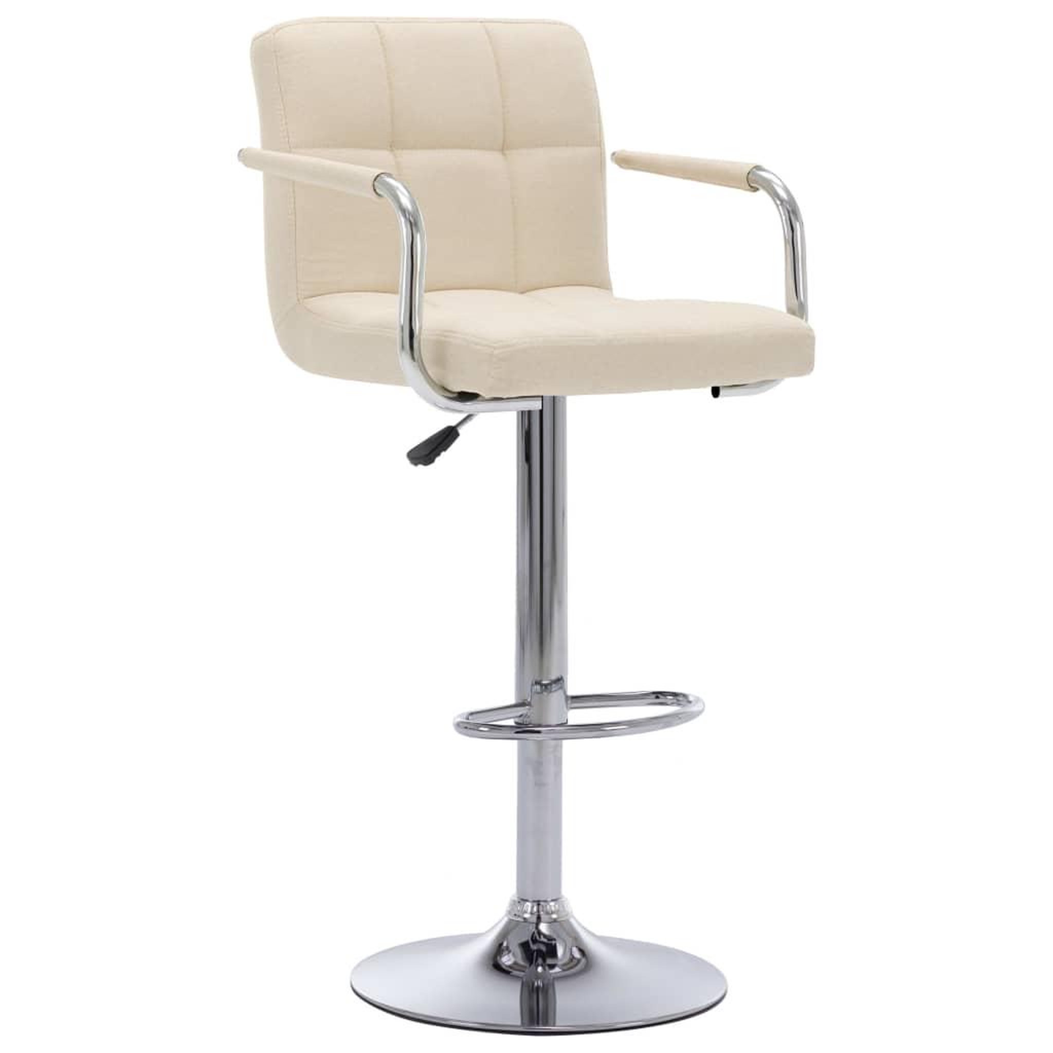 Voir la diapositive 2 : VIDAXL Chaises de bar lot de 2 creme tissu