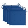Voir la diapositive 5 : VIDAXL Chaises de jardin lot de 4 et coussins bleu royal Bois de teck