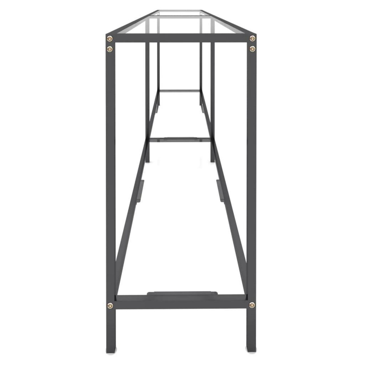 VIDAXL Table console Transparent 220x35x75,5 cm Verre trempe