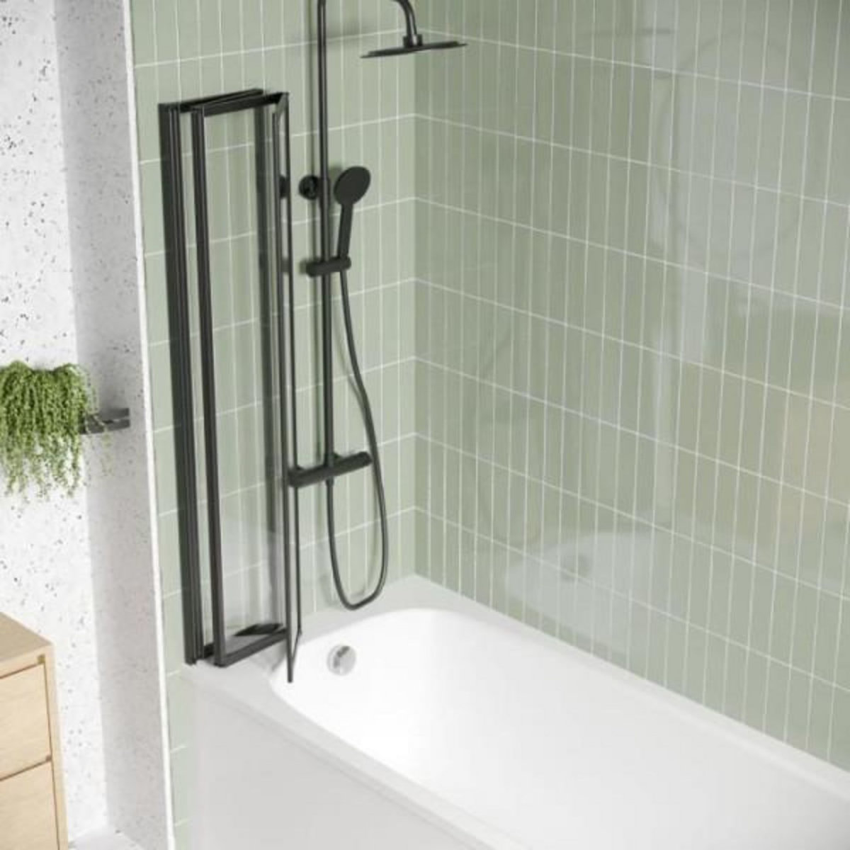 GELCO Pare Baignoire 4 volets - GELCO - LEXIA Noir - 110 x 140