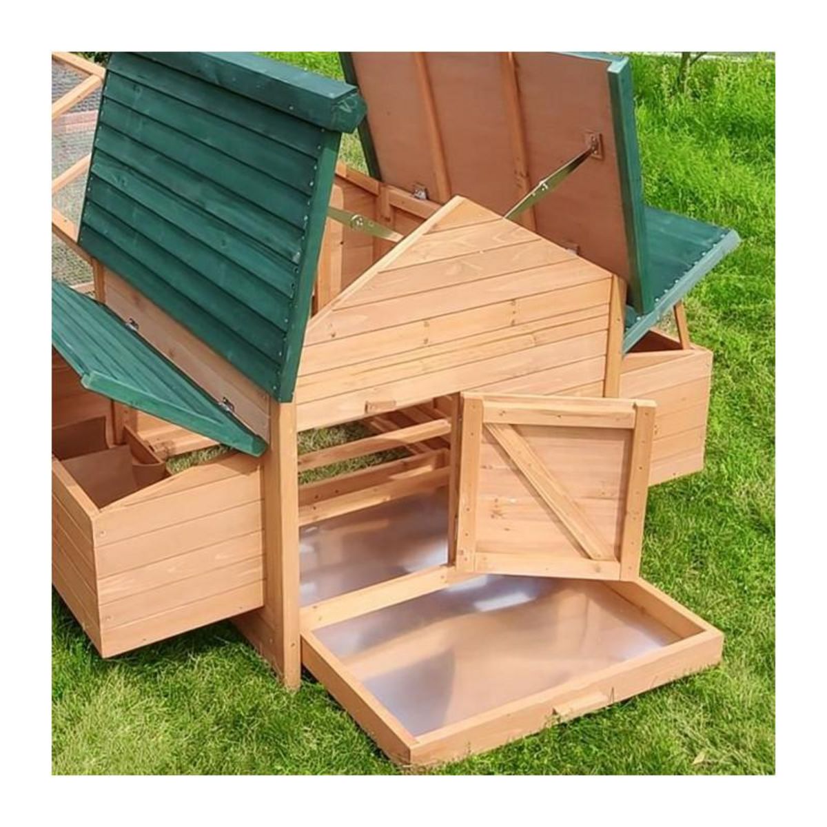 NOBEX Poulailler - clapier avec enclos 6 a 8 poules CORNELIA - 150*233*96cm