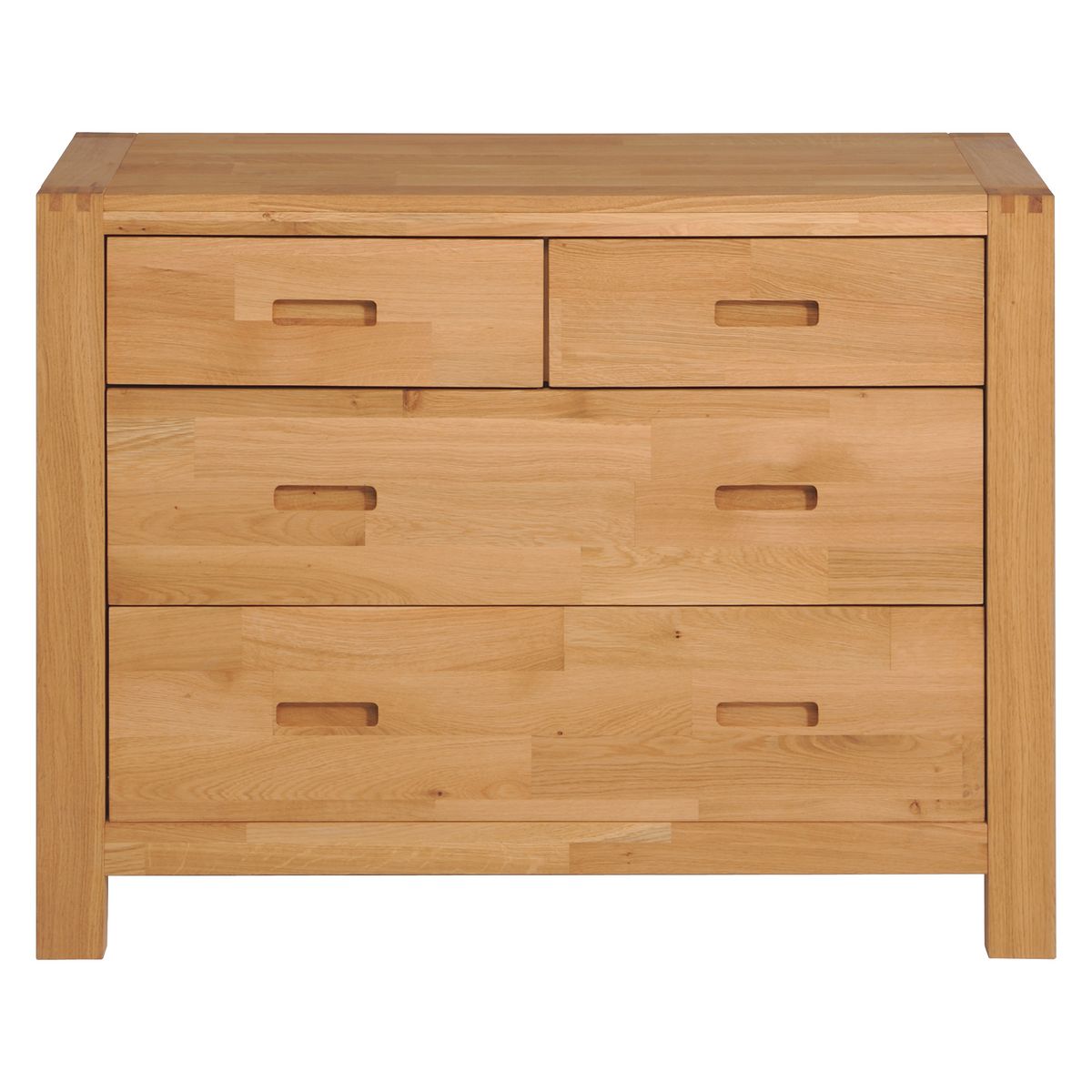 Commode 4 tiroirs placage chêne NATHAN