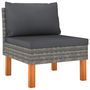 Voir la diapositive 4 : VIDAXL Salon de jardin 7 pcs Resine tressee et bois d'eucalyptus Gris