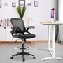 HOMCOM Fauteuil de bureau chaise de bureau assise haute réglable dim. 64L x 60l x 106-126H cm pivotant 360° maille respirante noir