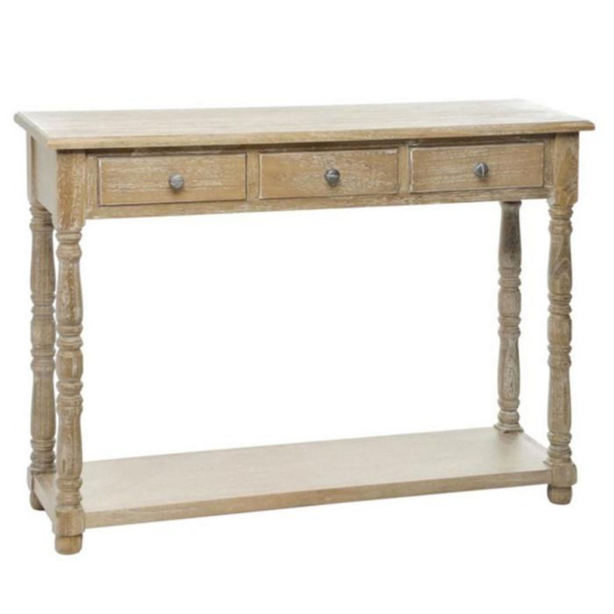 Paris Prix Console 3 Tiroirs en Bois  Reena  100cm Naturel