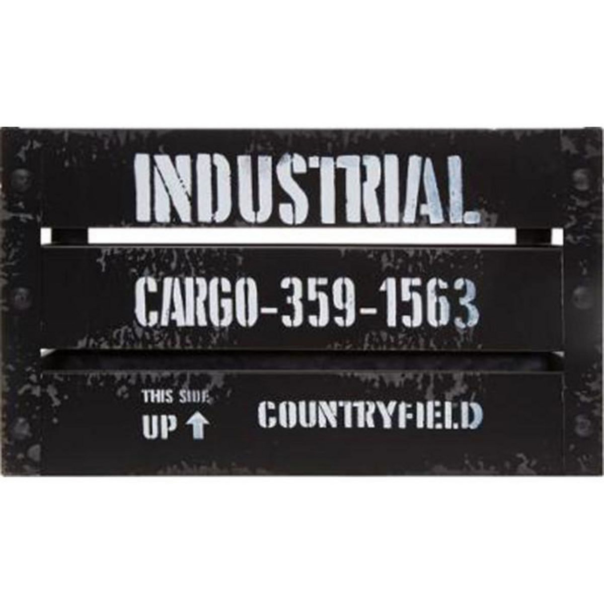 ATMOSPHERA Lot de 3 Cagettes de Rangement  Indus  50cm Noir