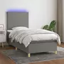 VIDAXL Sommier a lattes de lit avec matelas et LED Gris fonce 80x200cm