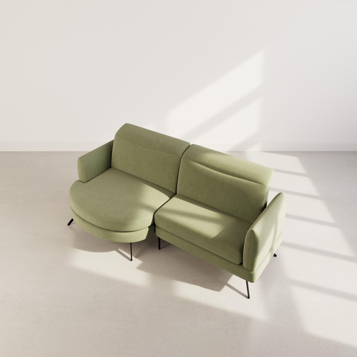 LISA DESIGN Terry - canapé d'angle gauche 4 places avec têtières réglables en tissu texturé