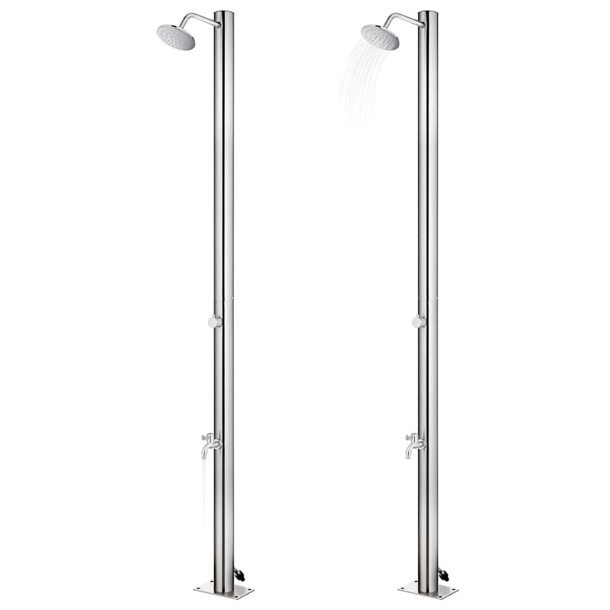 Voir la diapositive 2 : VIDAXL Douche de jardin 215 cm Acier inoxydable