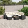Voir la diapositive 2 : VIDAXL Salon de jardin 8 pcs avec coussins noir resine tressee