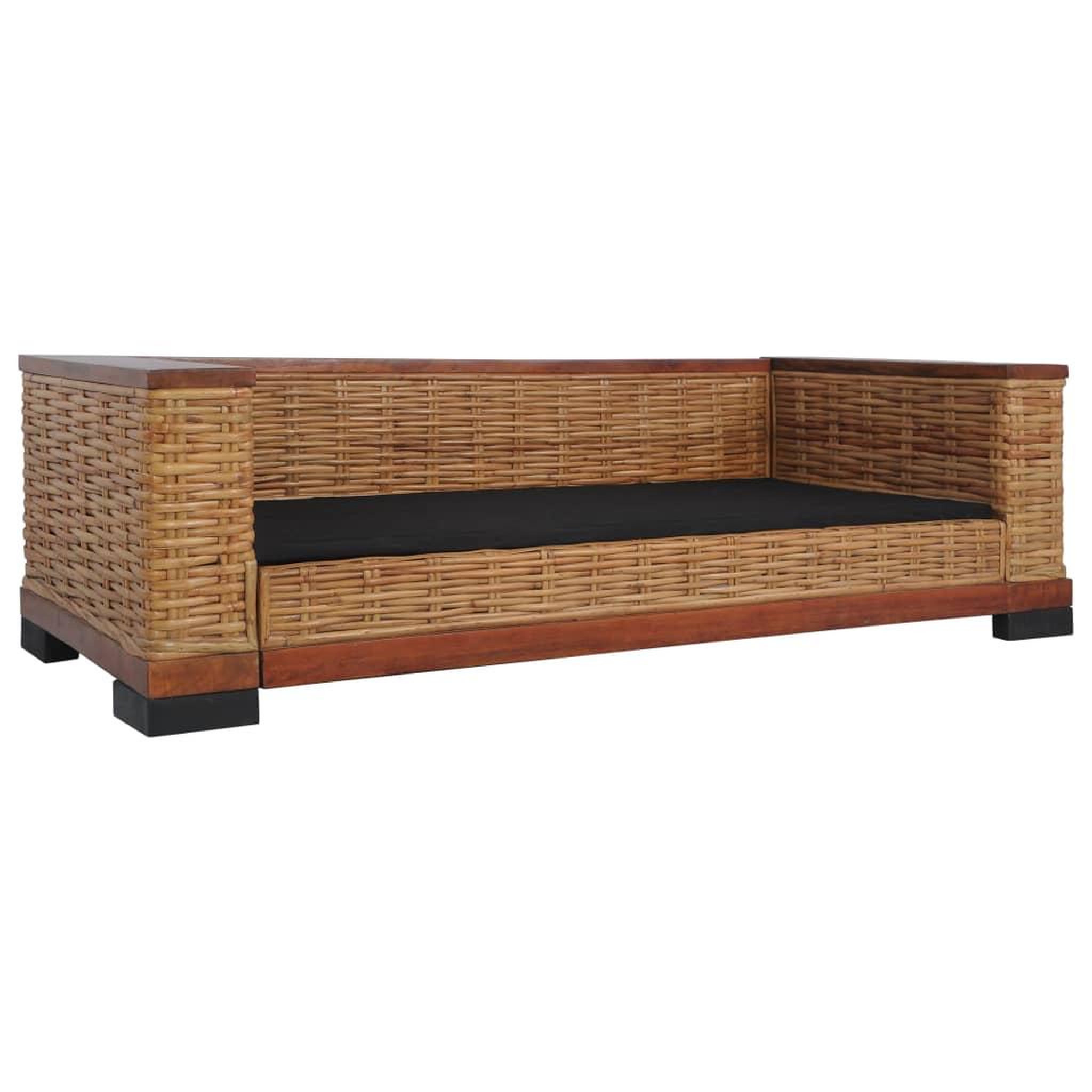 Voir la diapositive 4 : VIDAXL Canape a 3 places avec coussins Marron Rotin naturel