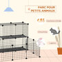 Voir la diapositive 5 : PAWHUT Cage parc enclos rongeurs modulable dim. L 105 x l 105 x H 70 cm 2 niveaux 2 portes rampe résine PP fil métallique noir