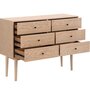 HOMIFAB Commode 6 tiroirs en bois 120 cm - Lisa