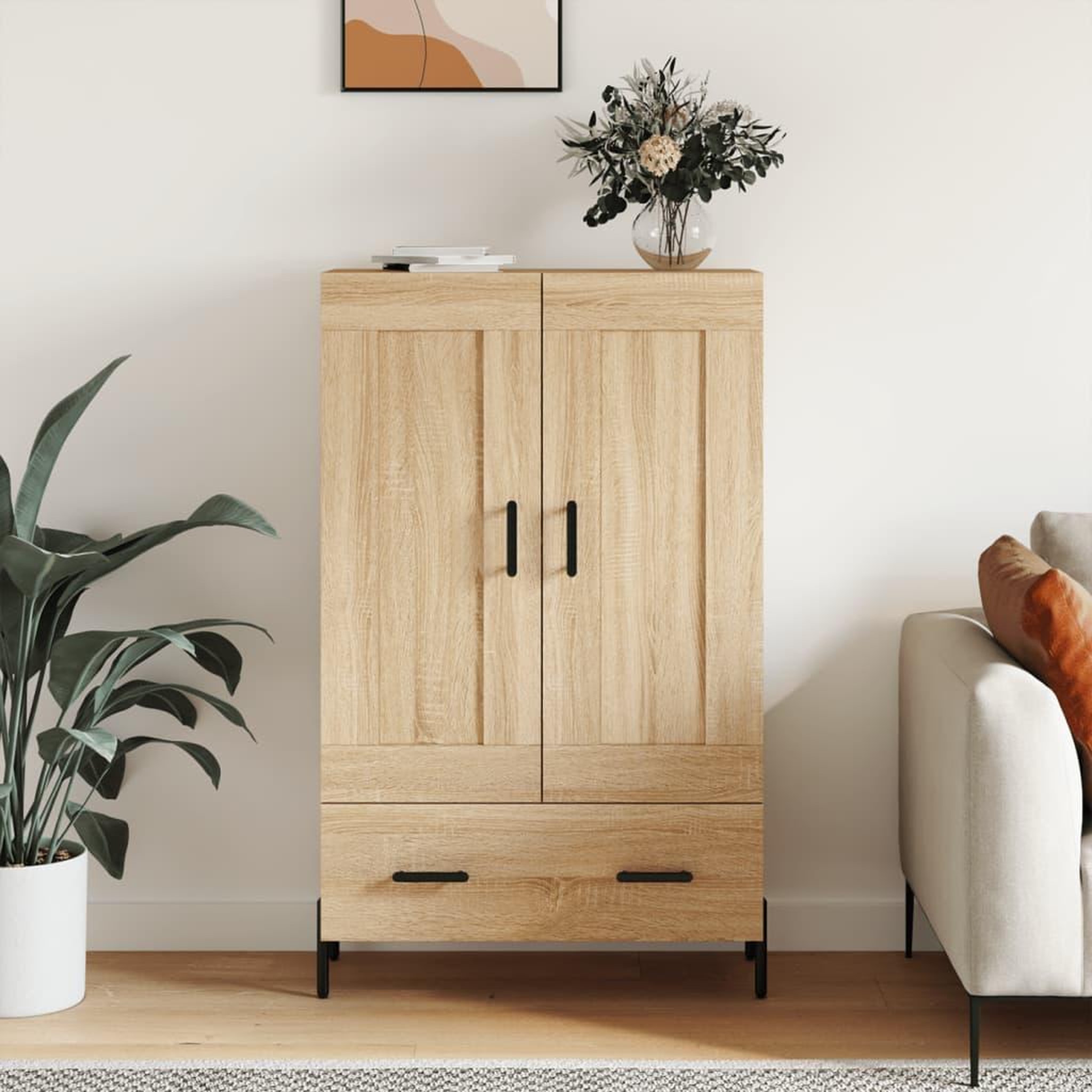 VIDAXL Buffet haut chene sonoma 69,5x31x115 cm bois d'ingenierie