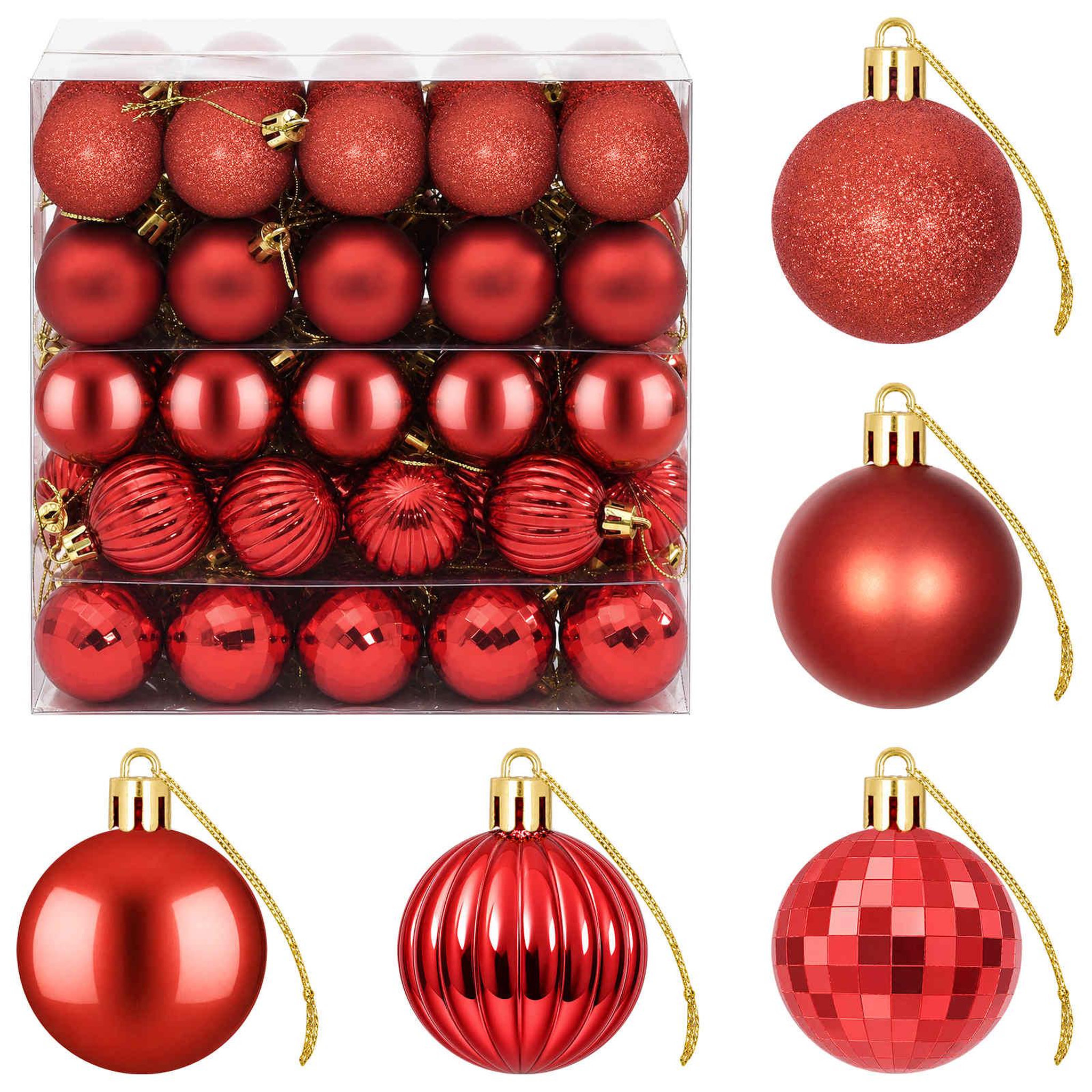 VIDAXL Ensemble de boules de Noël 100 pc Rouge 4 cm Polystyrene