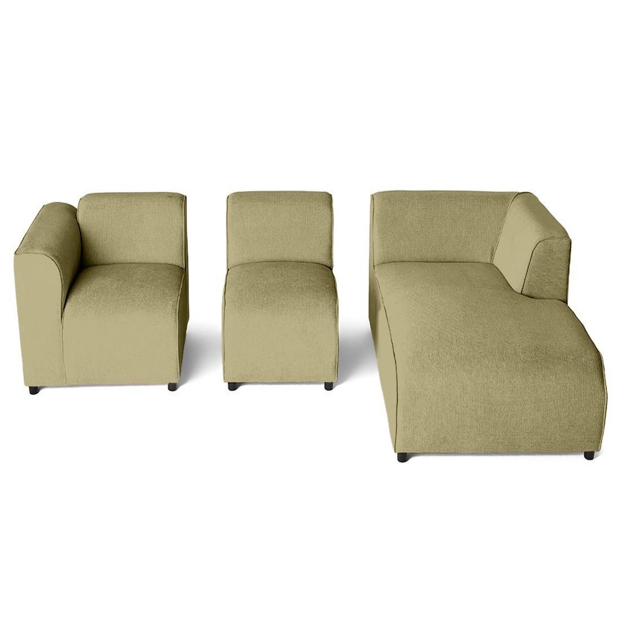 Voir la diapositive 3 : LISA DESIGN Suaro - canapé modulable d'angle droit 4 places en tissu texturé