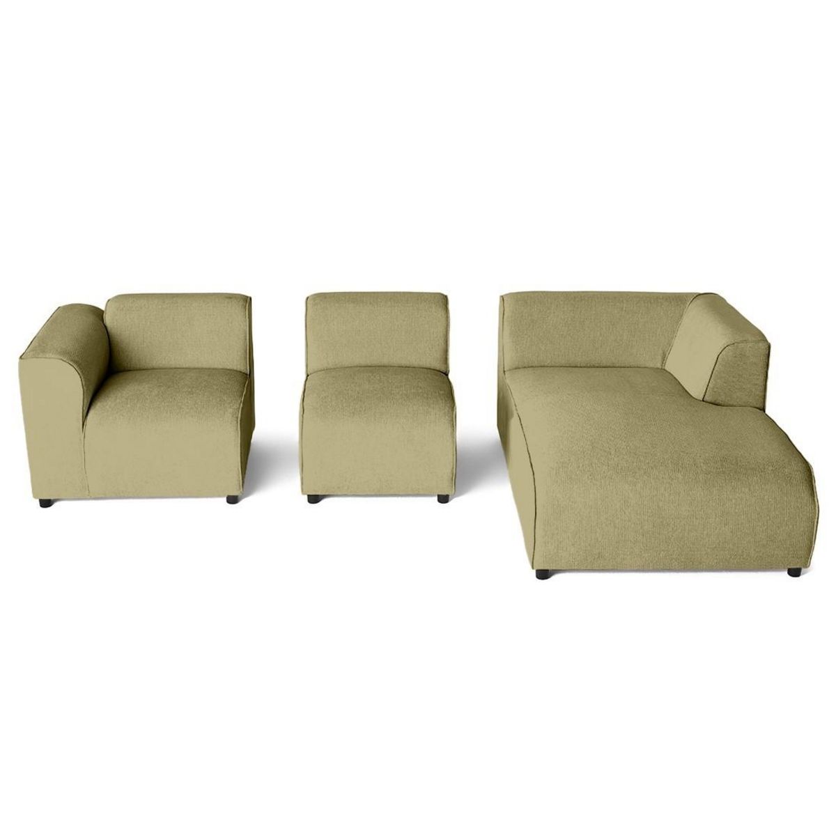 LISA DESIGN Suaro - canapé modulable d'angle droit 4 places en tissu texturé