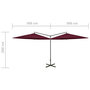 Voir la diapositive 6 : VIDAXL Parasol de jardin double et mat en acier Rouge bordeaux 600 cm