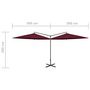 Voir la diapositive 6 : VIDAXL Parasol de jardin double et mat en acier Rouge bordeaux 600 cm