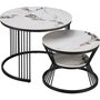 Voir la diapositive 1 : Habitat et Jardin Lot de 2 tables basses gigognes en céramique  Ombre  - 70 x 70 x 45 cm - Blanc
