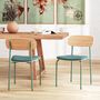 Voir la diapositive 2 : Rendez vous déco Lot de 2 chaises en bois clair et tissu bleu canard - Alba