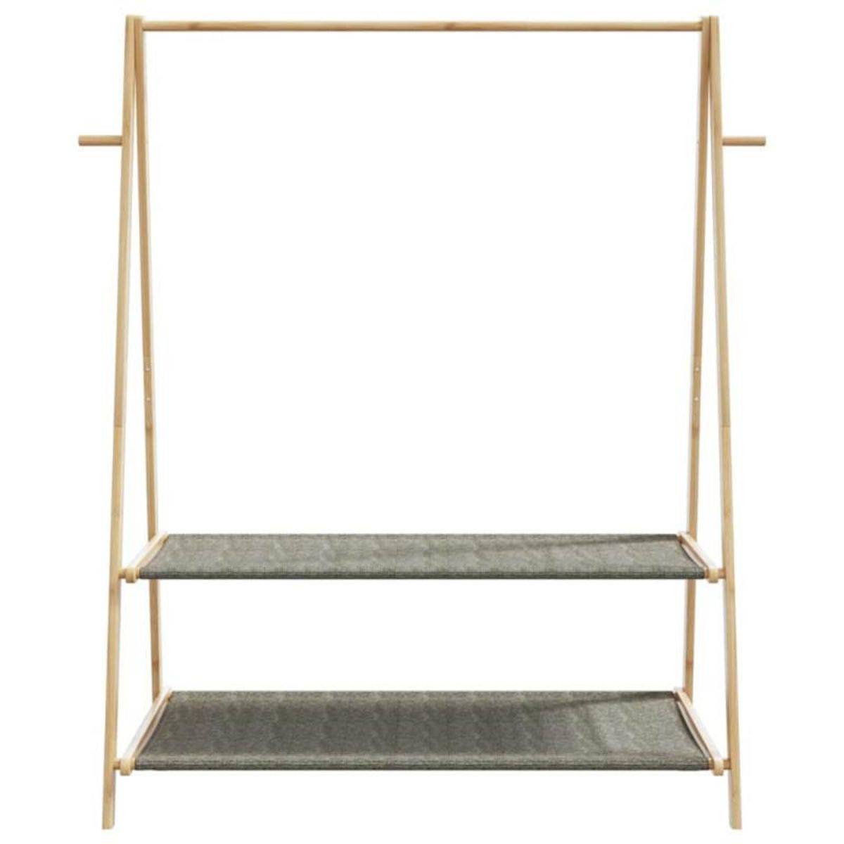 VIDAXL Porte vêtement avec étagères 132x45,5x150,5 cm bambou