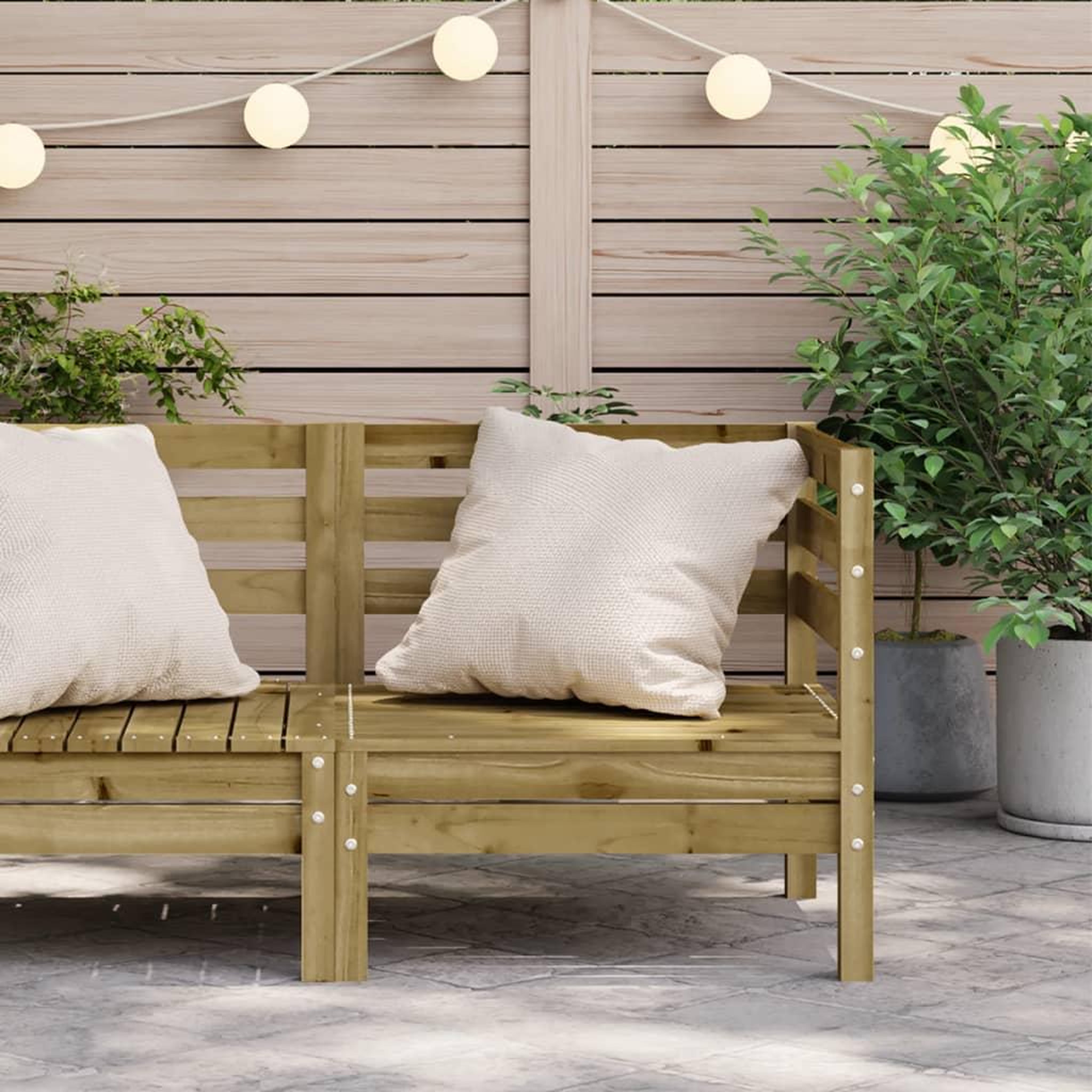 Voir la diapositive 3 : VIDAXL Canape d'angle de jardin bois de pin impregne