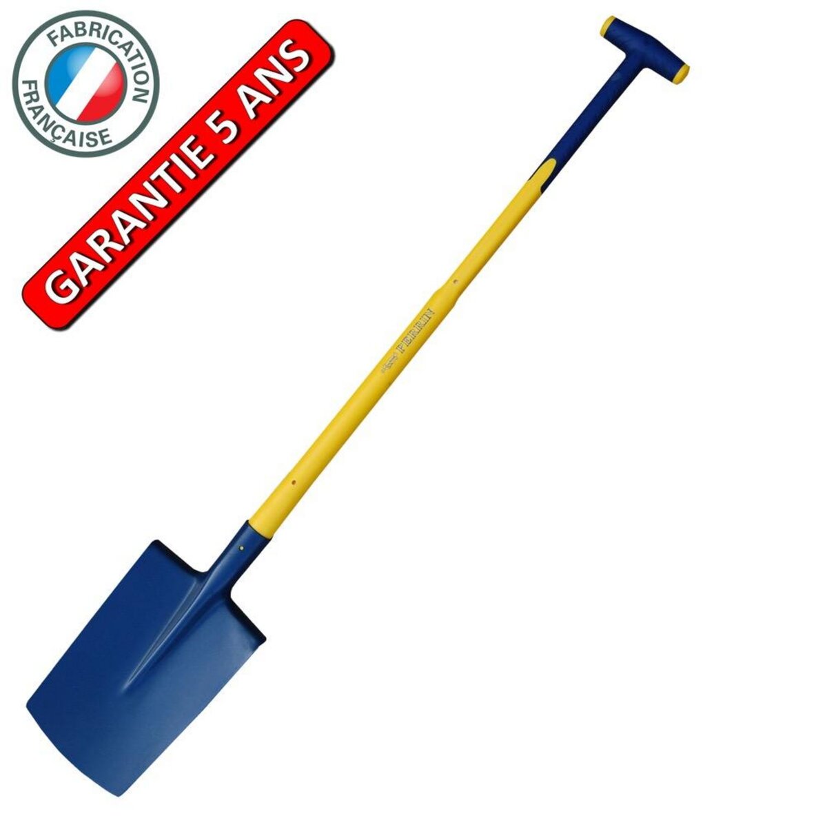 OUTILS PERRIN Bêche standard de 28 manche composite béquille incassable, pour le jardin et le potager