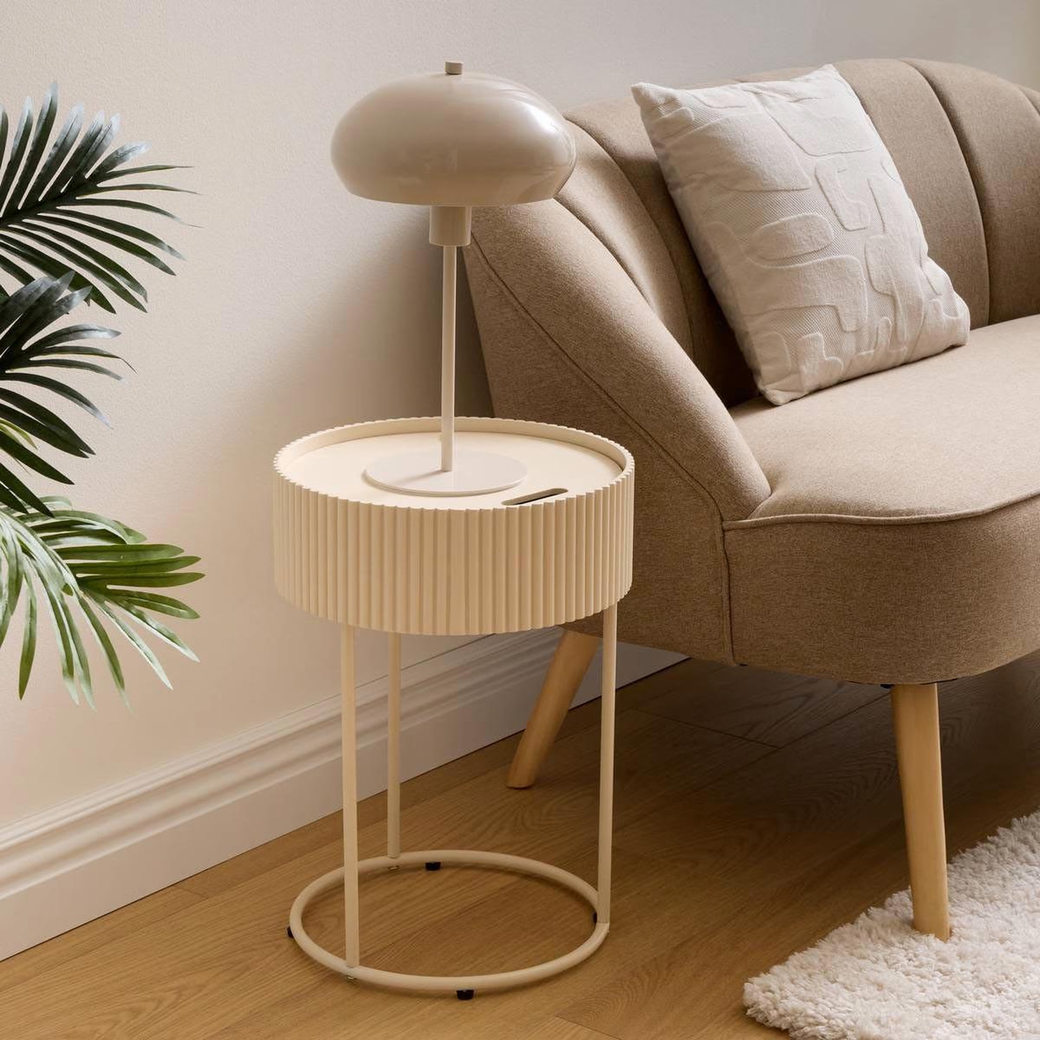 Voir la diapositive 3 : ATMOSPHERA Table d'appoint avec rangement  juna  48cm beige