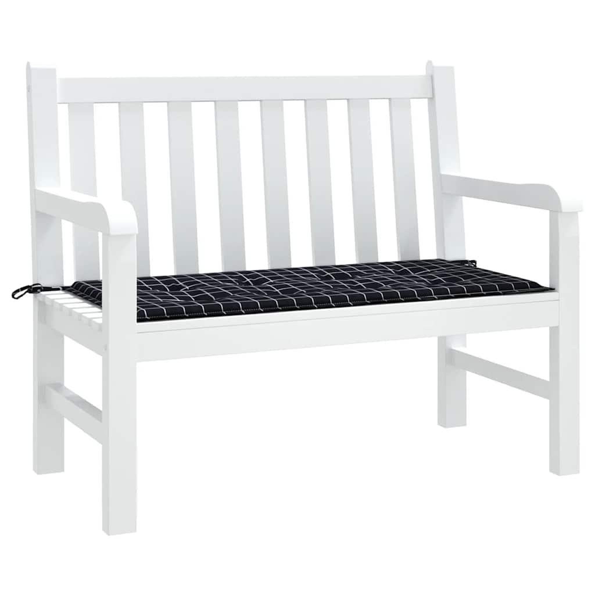 Voir la diapositive 3 : VIDAXL Coussin de banc de jardin carreaux noir 120x50x3cm tissu oxford