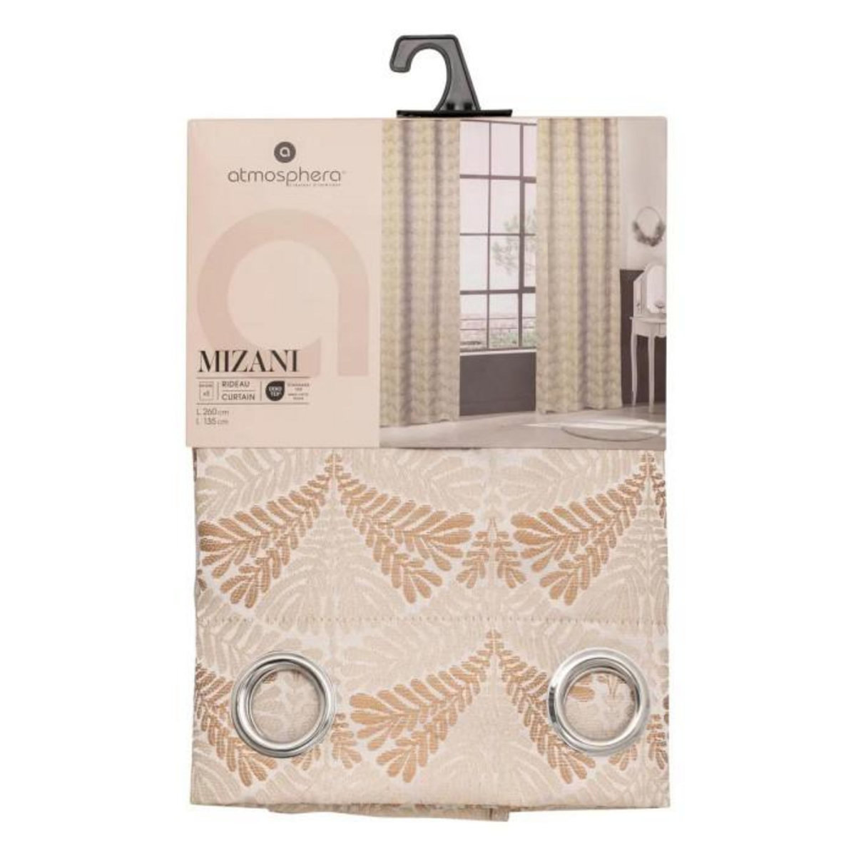 ATMOSPHERA Rideau à Œillets Jacquard  Mizani  135x260cm Beige Lin