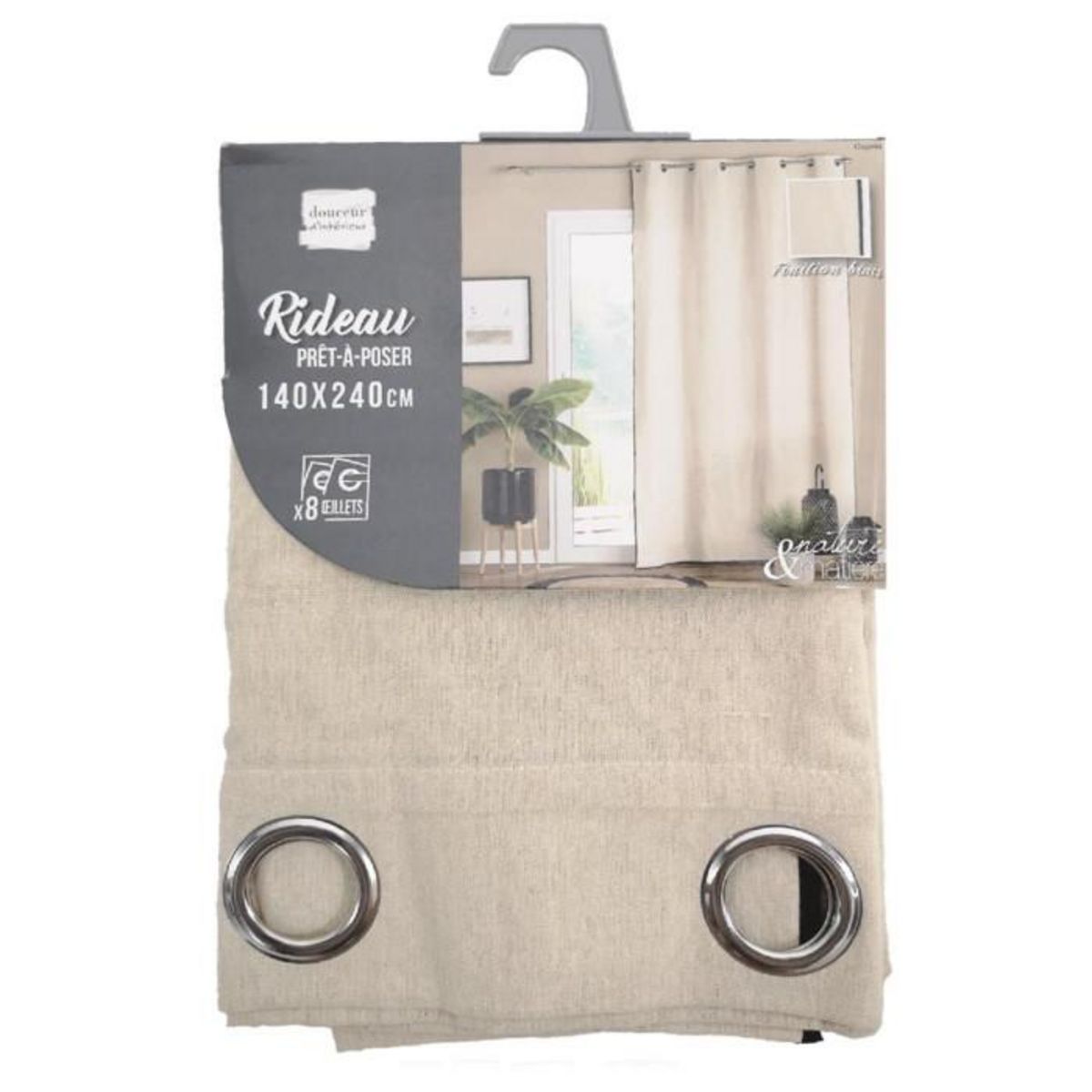 Paris Prix Rideau à Œillets Uni  Capria  140x240cm Naturel