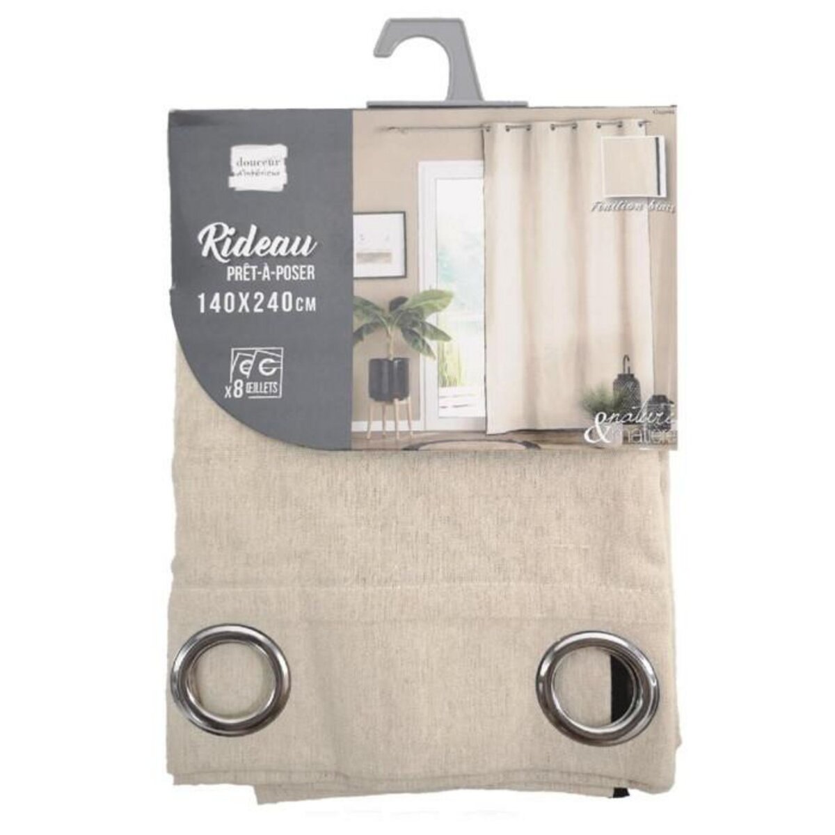 Paris Prix Rideau à Œillets Uni  Capria  140x240cm Naturel