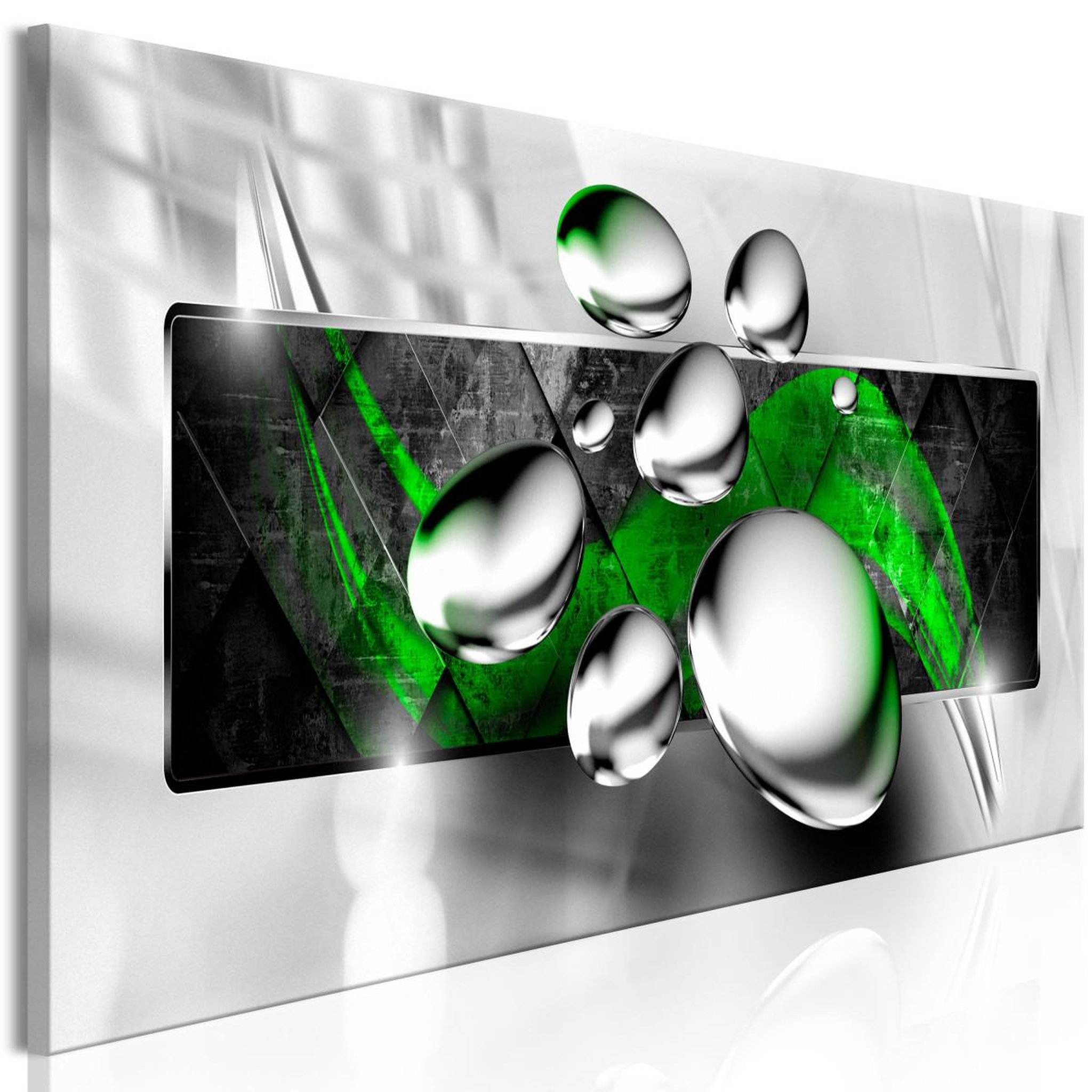 Paris Prix Tableau imprimé  shiny stones narrow green. Coloris disponibles : Multicolore