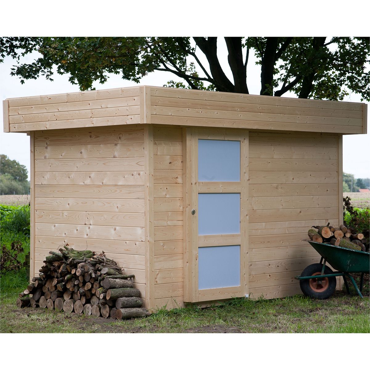 Solid Abri bois Porte coulissante OSLO 5,70m²