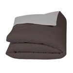 ACTUEL Housse de couette bicolore en coton 57 fils. Coloris disponibles : Beige, Gris, Taupe, Bleu, Rouge