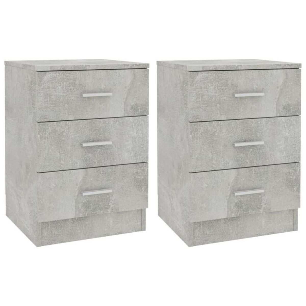VIDAXL Tables de chevet 2 pcs Gris béton 38x35x56 cm Bois d ingénierie