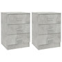 Voir la diapositive 2 : VIDAXL Tables de chevet 2 pcs Gris béton 38x35x56 cm Bois d ingénierie