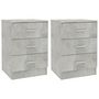 Voir la diapositive 2 : VIDAXL Tables de chevet 2 pcs Gris béton 38x35x56 cm Bois d ingénierie
