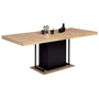 Voir la diapositive 1 : ID MARKET Table à manger extensible rectangle UGO 6-10 personnes bois façon hêtre et noir 160-200 cm