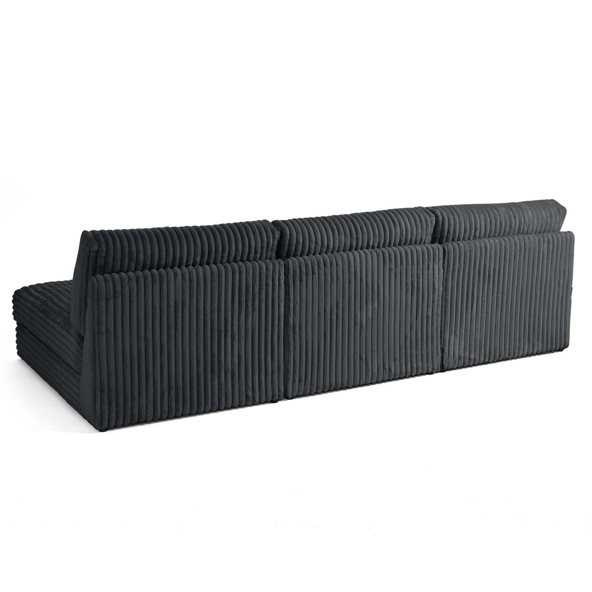 LISA DESIGN Jasper - canapé panoramique modulable - en fausse fourrure côtelée