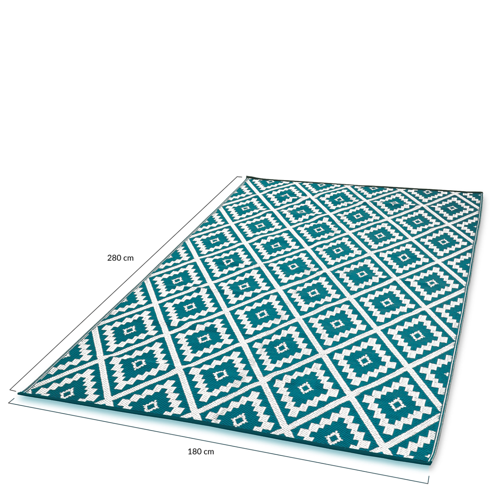 Voir la diapositive 5 : ID MARKET Tapis extérieur bahamas bleu canard 180 x 280 cm