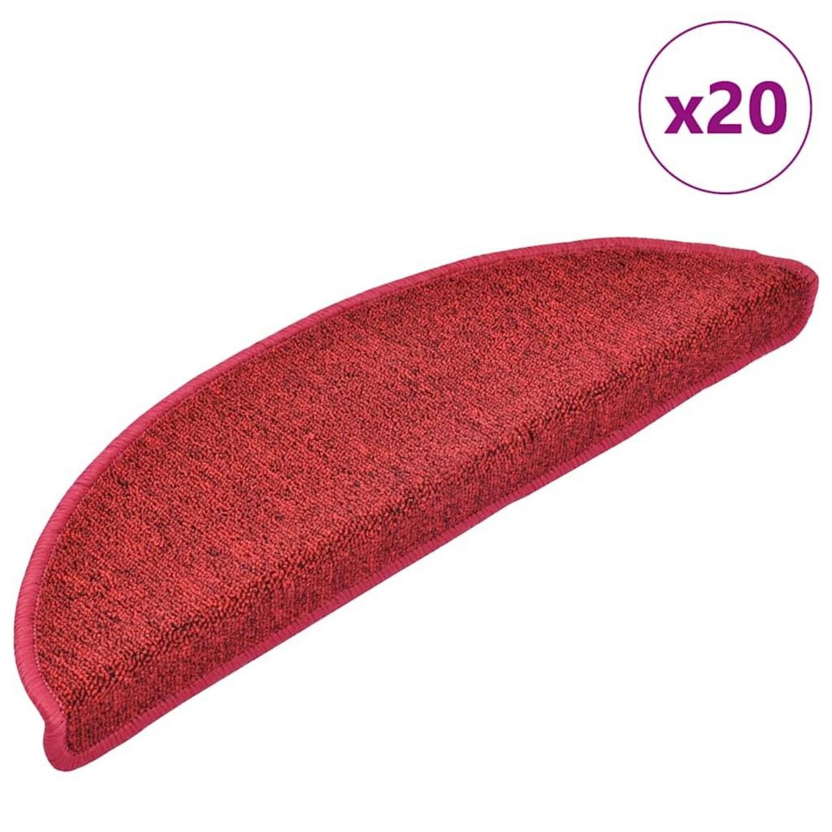 VIDAXL Tapis d'escalier 20 pcs rouge bordeaux 56x17x3 cm