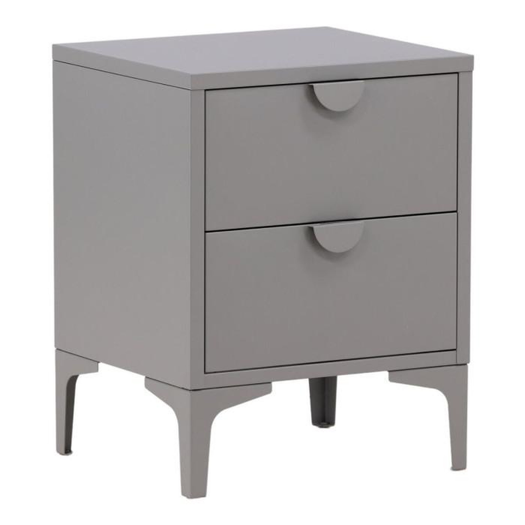 Paris Prix Table de Chevet 2 Tiroirs  Piring  59cm Gris Clair