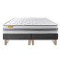 Voir la diapositive 5 : SEPTNUITS Matelas + double sommiers gris Memo Spring Ressorts ensachés 3 zones de confort MAXI épaisseur