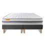 Voir la diapositive 5 : SEPTNUITS Matelas + double sommiers gris Memo Spring Ressorts ensachés 3 zones de confort MAXI épaisseur