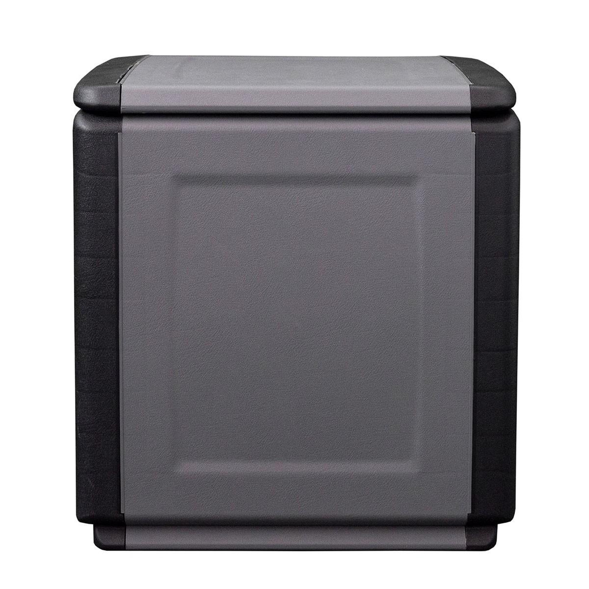 Voir la diapositive 6 : INTEC Coffre de rangement 130L Gris/Noir 54 x 53 x H57cm Poignées de transport polypropylène INTEC