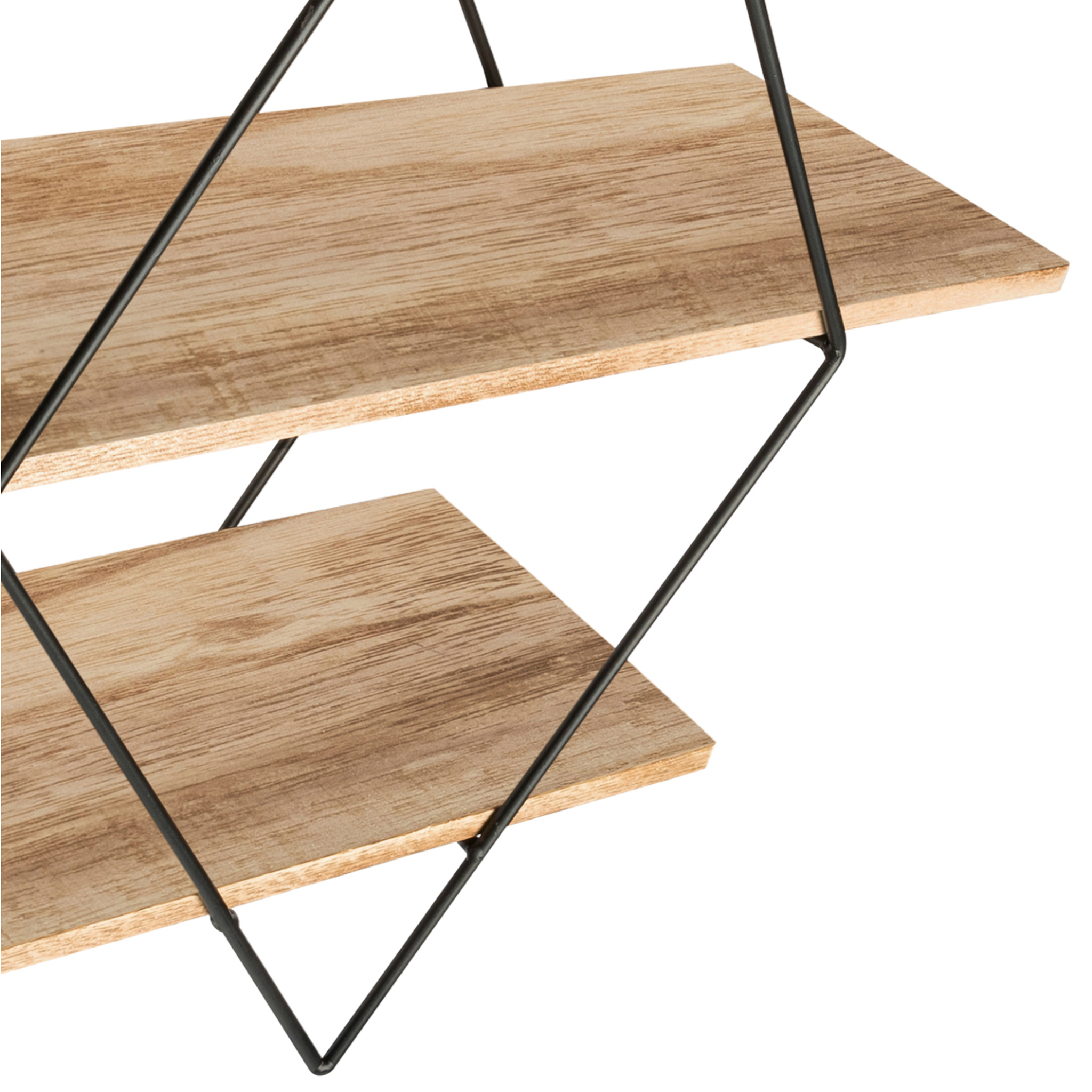 Voir la diapositive 4 : ID MARKET Etagère murale losange lily 3 niveaux bois et métal design industriel