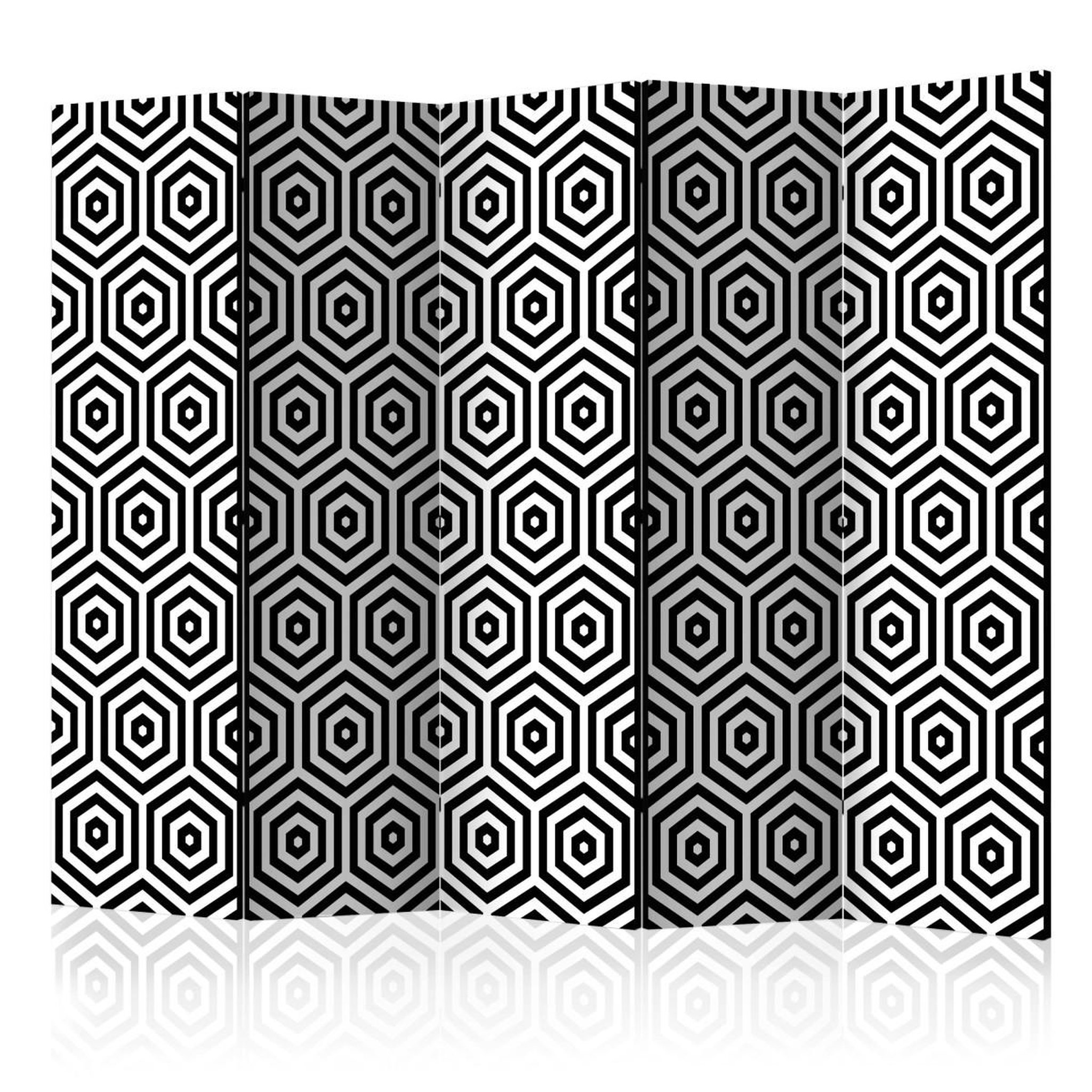 Paris Prix Paravent 5 volets  black & white hypnosis  172x225cm